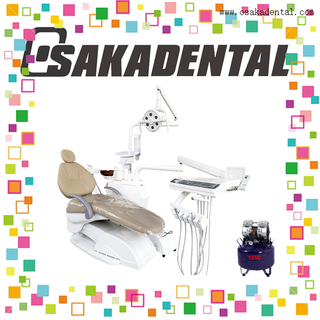 Soft leather Dental chair with dental air compressor 