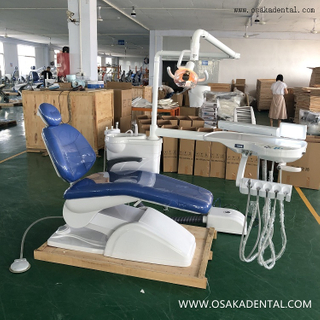 Economic Dental Unit Dental Chair with Dental Stool And Halogen Lamp OSA-4C-2021