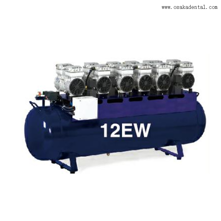 One for twelve Units 220L dental Oil Free And Silent Air Compressor