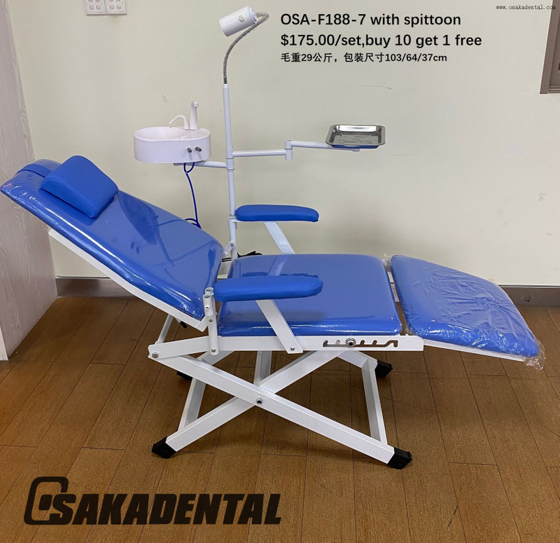 Portable Dental Chair Unit Folding Dental Chair Mobile Dental Chair with Cuspidor