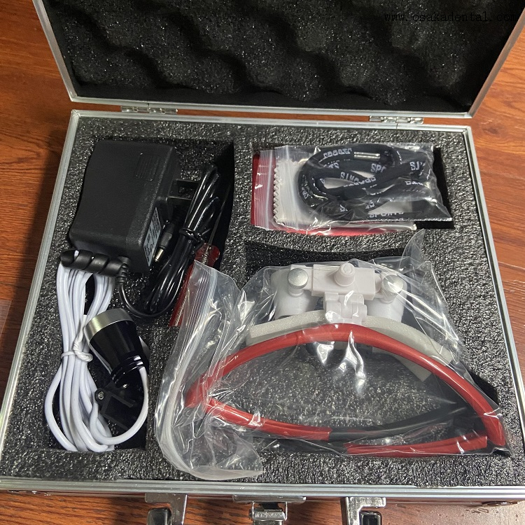 Metal Box Packing Dental Loup with LED Head Light 2.5X