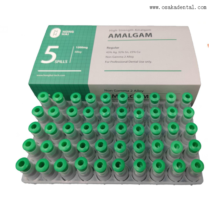 Ag 43% green color Dental Amalgam Alloy Capsule 1000mg Spill5