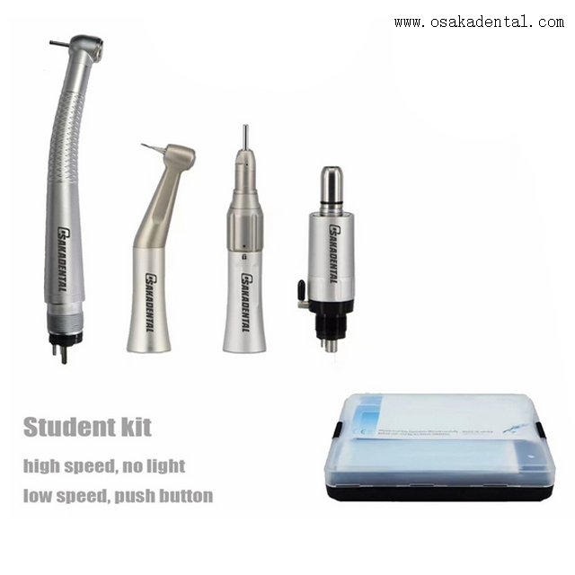 Dental handpiece set with high speed set and low speed set