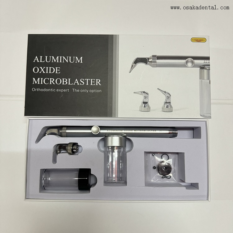 Dental Aluminum Oxide Air Abrasion Master with Brass Handle, Tungsten Steel Nozzle, with Two Nozzles, with Water Cooling OSA-F298-A8