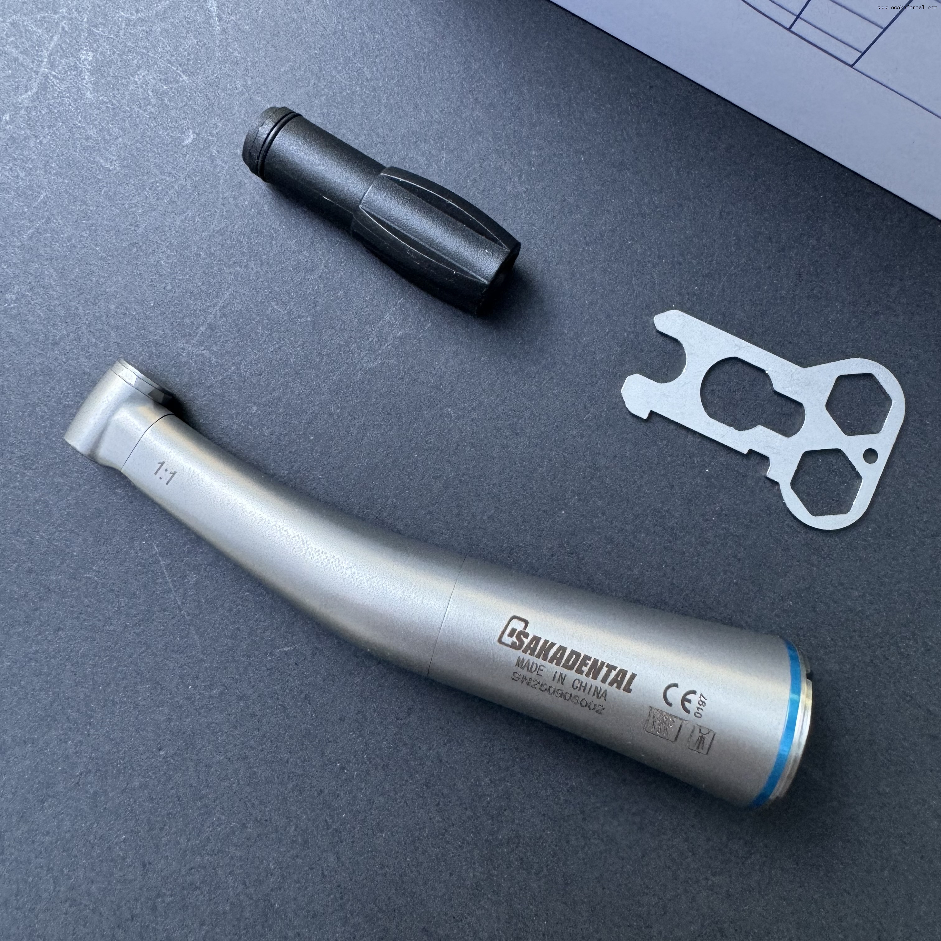 Dental 1:1 Fiber Optic Contra Angle for RA Burs Or FG Burs