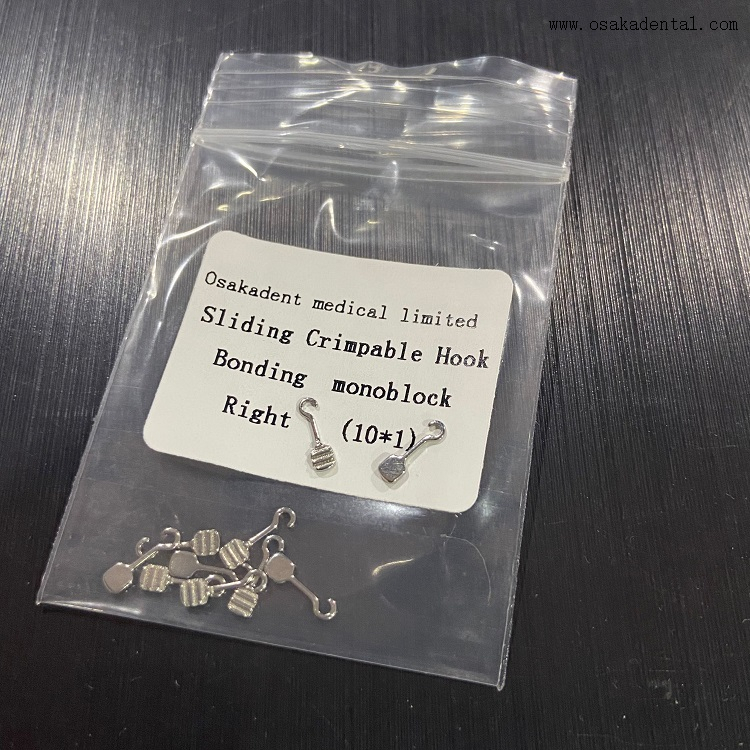 Dental Orthodontic Sliding Crimpable Hook Bonding Monoblock Right