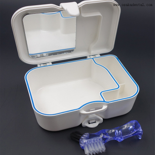 Denture Box with Mirror And Tooth Brushes