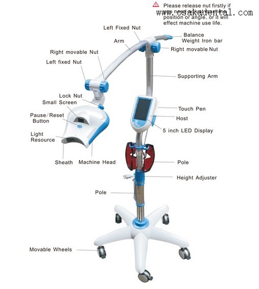 Five inch screen stand whitenning unit