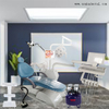 Dental chair with air compressor and dental microscope and 17 inches monitor light blue color