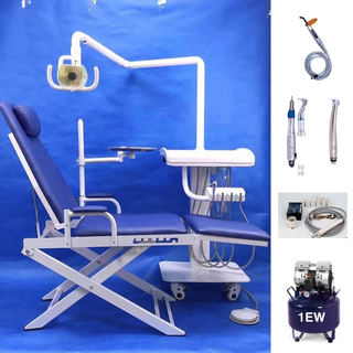 Portable Dental Chair Unit with Mobile Tray and Compressor