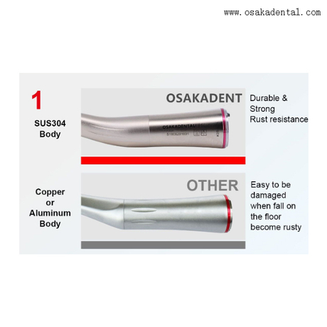 Red ring LED increasing electric micro motor 1:5 contra angle handpiece
