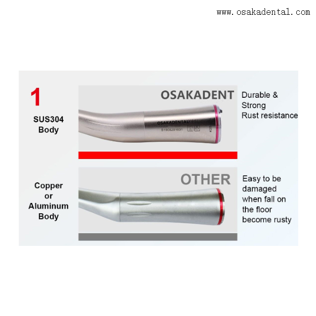 Red ring high speed handpiece LED increasing electric micro motor 1:5 contra angle handpiece