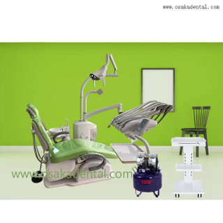 High elegant dentla chair unit with dental cart Green color
