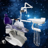 Dark blue color dental chair and LED lamp