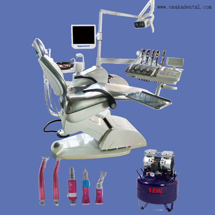 Dental chair with top mounted instrument tray with good quality dental handpiece