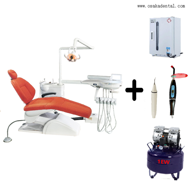 Dental Chair with UV cabinet and dental air compressor/ Dental unit with dental UV sterilized cabinet and dental air compressor