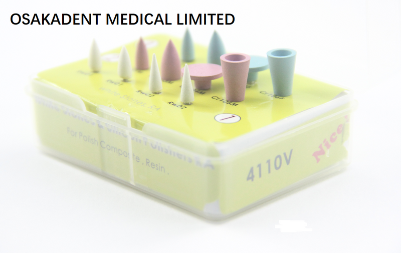 Dental Rubber Polisher Composite Resin Polising Burs Kit OSA-4110V
