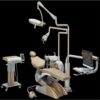 Flaunt Eye-catching Gold And Silver Dental Chair Unit