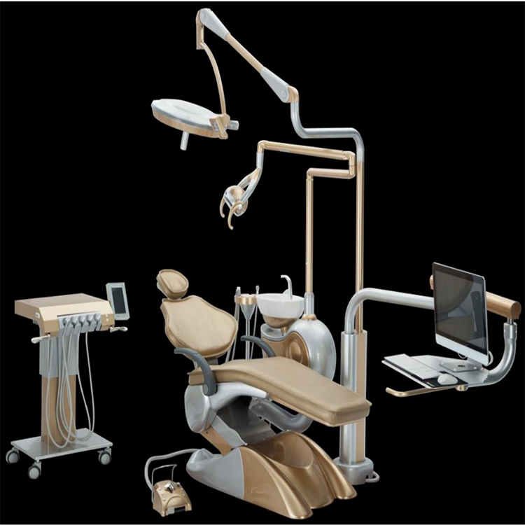 Flaunt Eye-catching Gold And Silver Dental Chair Unit