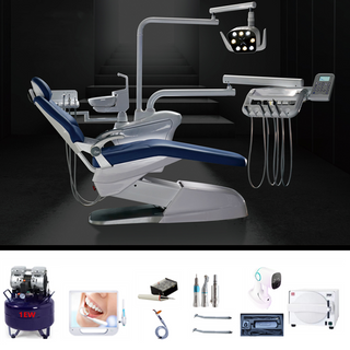 Leather Dental Chair with Monitor and Autoclave for Clinic