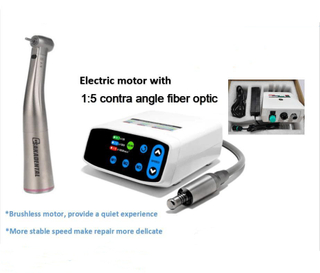 Dental burshless electric motor with red contra angle handpiece