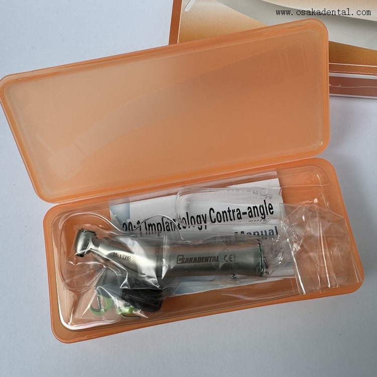 Dental 20:1 Implant Contra Angle Stainless Steel LED