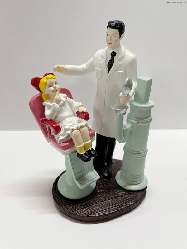 New Dental Office Decoration Dentist And Little Girl Figurine Ornament