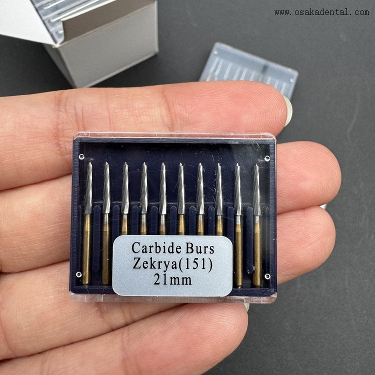Dental FG Golden Titanium Zekrya Carbide Burs 10pcs/box