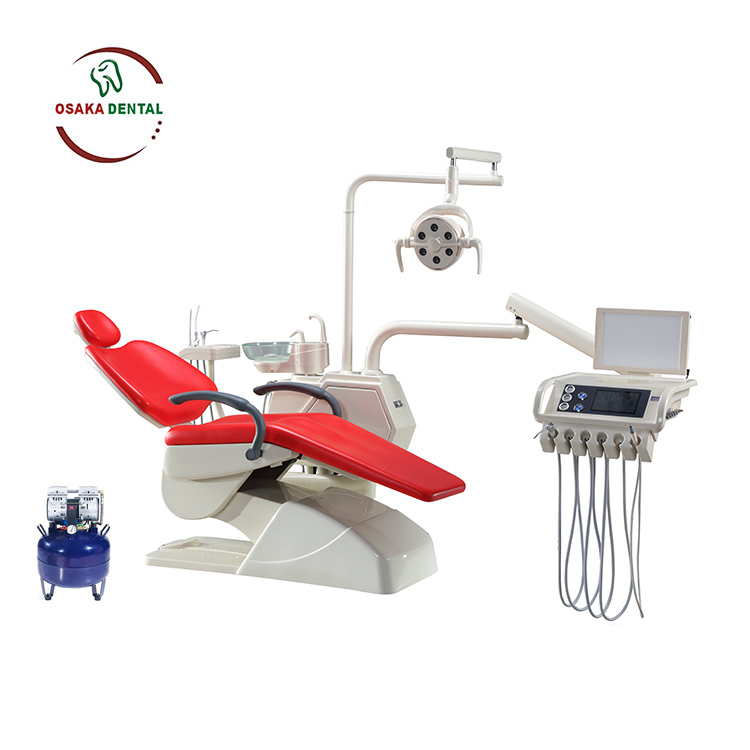 New Design Dental Chair with LED light Multifunction Pedal and Air Compressor