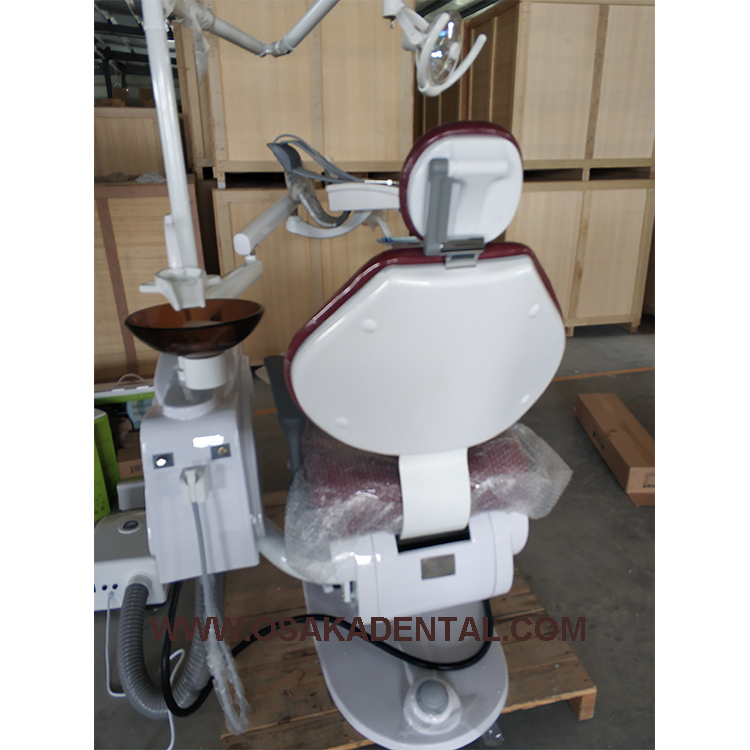 Dental chair with top mounted Red color