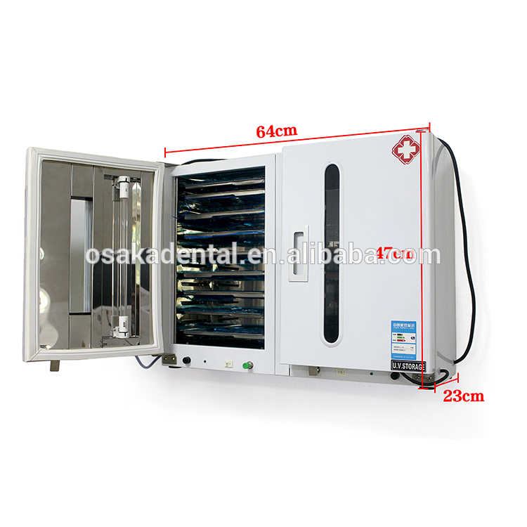 60L Two Door Dental Ultraviolet Sterilization Cabinet with Timing and Ozone with 20 Stainless Tray