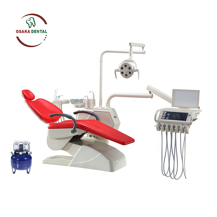 New Design Dental Chair with LED light Multifunction Pedal and Air Compressor