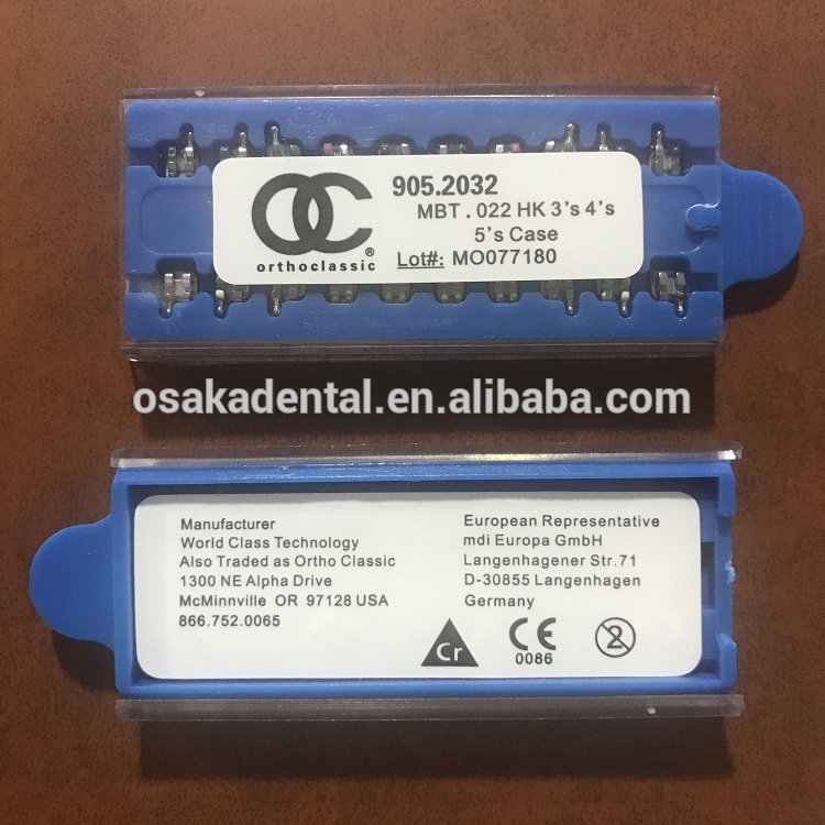 Dental orthordontic ROTH/MBT/ Edgwise brackets with OC blue box