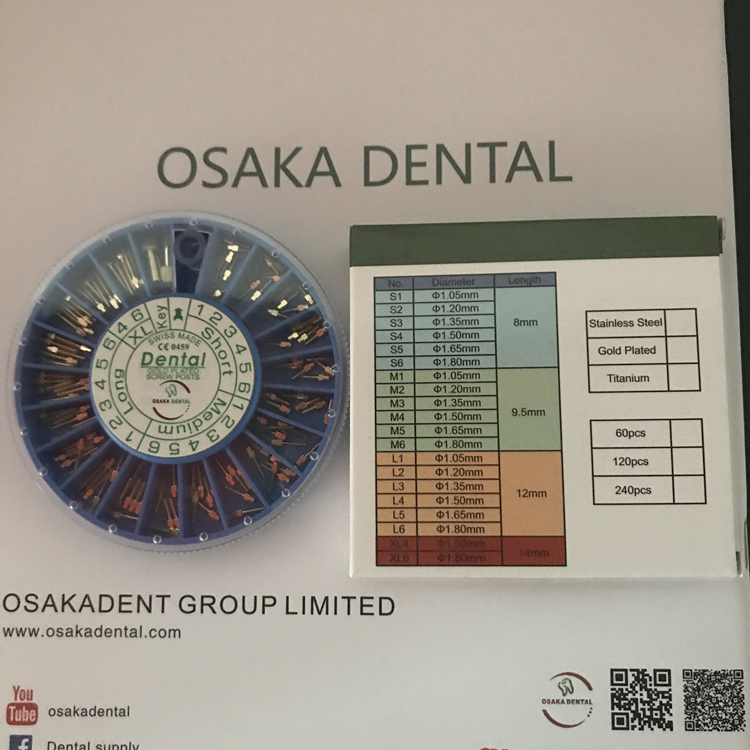 Dental Screw Post Golden/Stainless Steel Plated/Titanium