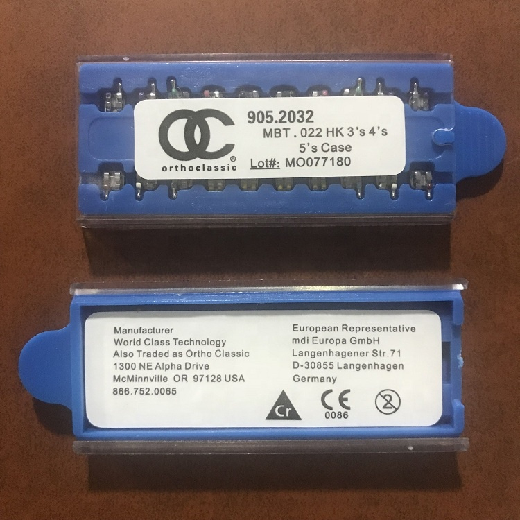 Dental orthordontic ROTH/MBT/ Edgwise brackets with OC blue box