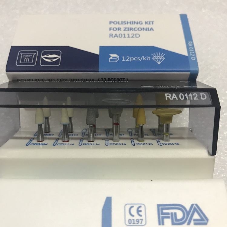 CE/FDA Polishing Kit for Zirconia RA0112D 12pcs/set