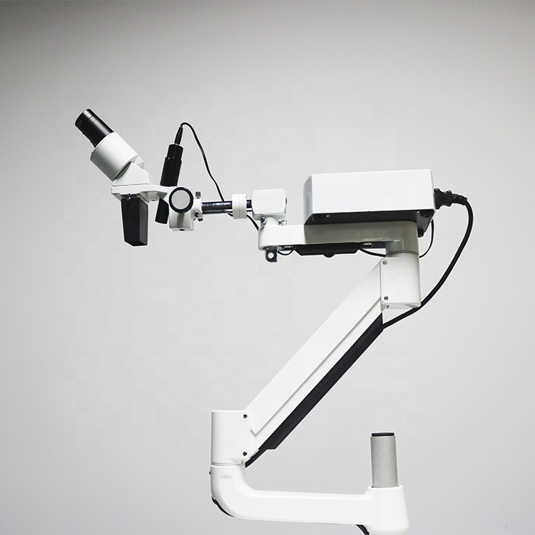 Yellow colour dental chair unit with microscope and oral camera with 17 inches monitor
