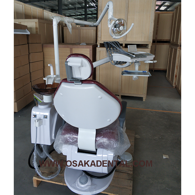 Dental chair with top mounted Red color