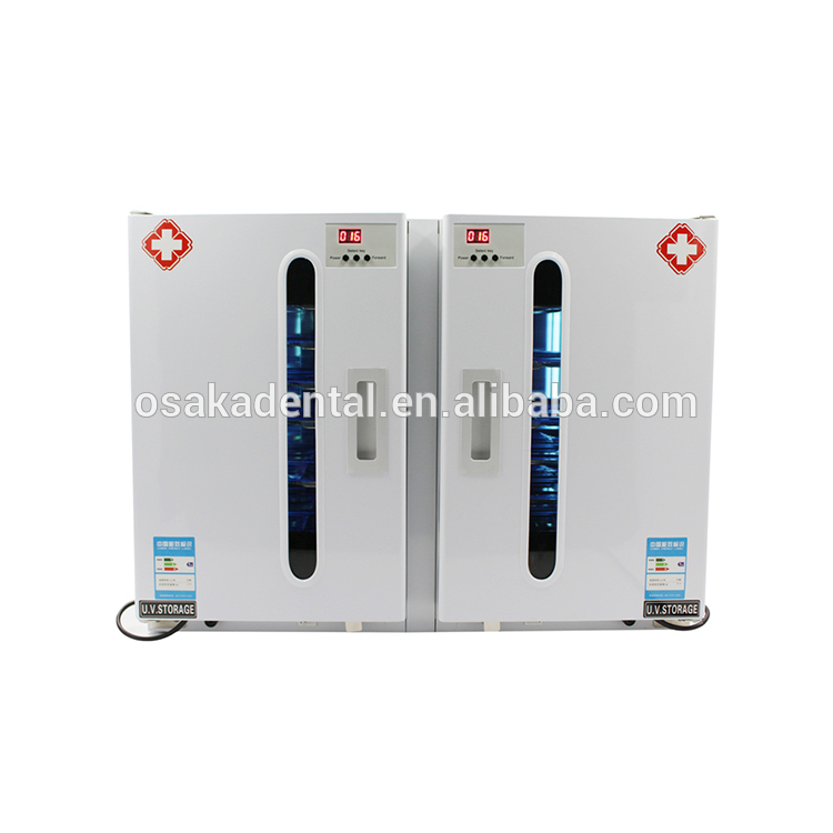 60L Two Door Dental Ultraviolet Sterilization Cabinet with Timing and Ozone with 20 Stainless Tray