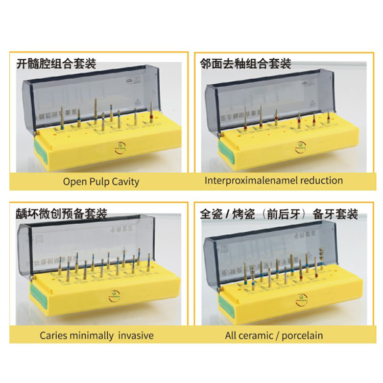 A Dental Diamond Bur Kit with Different Size