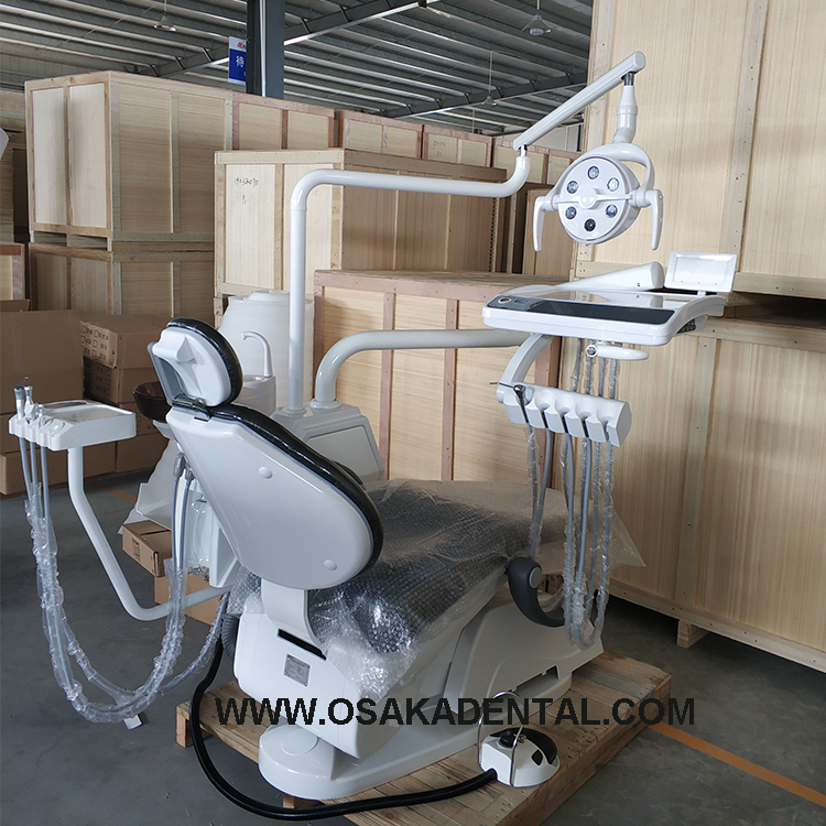 Dental chair with top mounted Red color