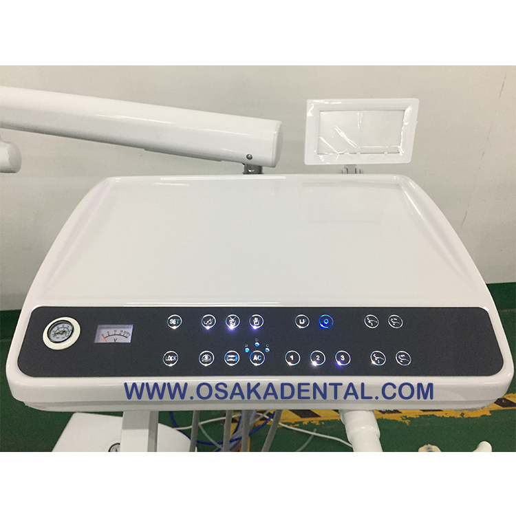 Dental Chair with LED light in cabinet, more convinient for checking machine, high level dental chair with 9 momeries