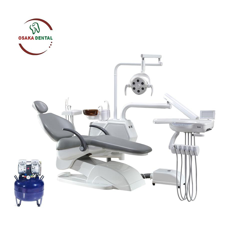 New Design Dental Chair with LED light in Cabinet with Air Compressor