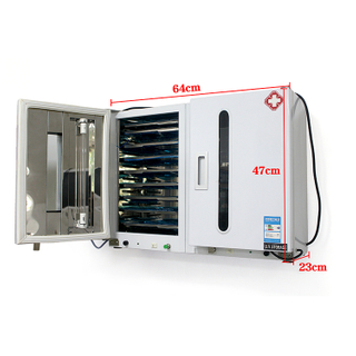 60L Two Door Dental Ultraviolet Sterilization Cabinet with Timing and Ozone with 20 Stainless Tray