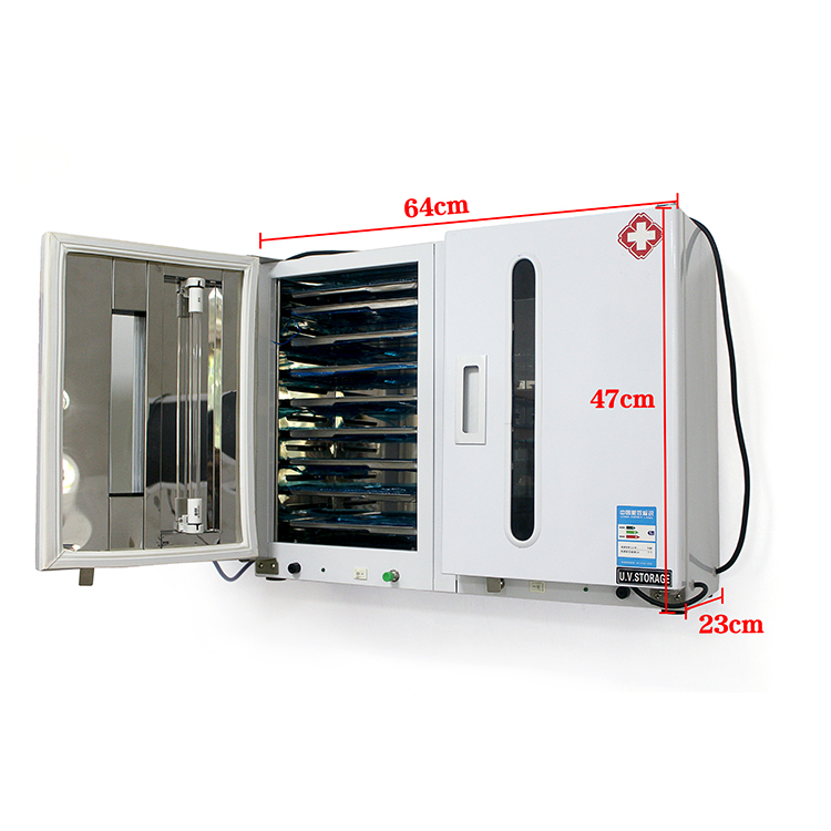 60L Two Door Dental Ultraviolet Sterilization Cabinet with Timing and Ozone with 20 Stainless Tray