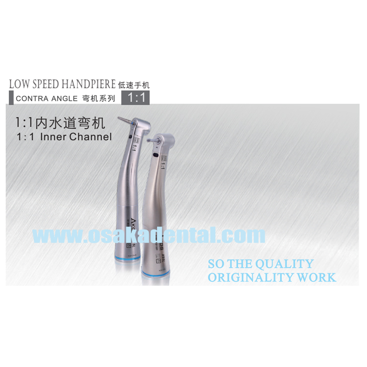 Dental contra angle 1:1 Internal Channel Handpiece 1:1 Inner channel LED contra angle