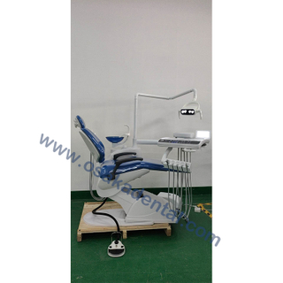 Dental chair with Touch button tray and Touch button assistant tray with LED lamp with scaler and curing light