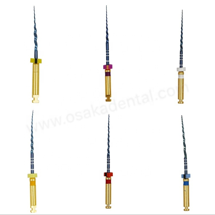 Neutral packing or Osaka packing Blue niti activation Protaper files
