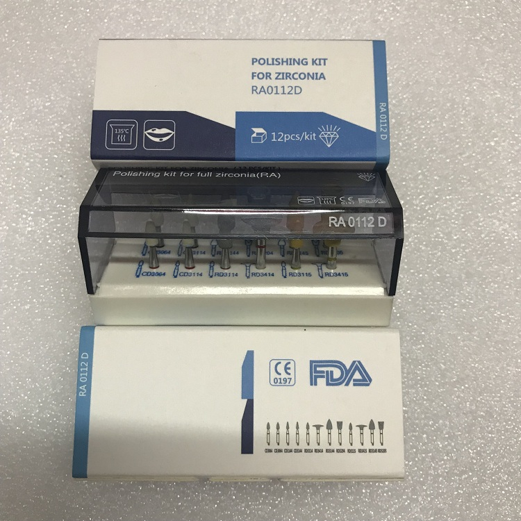 CE/FDA Polishing Kit for Zirconia RA0112D 12pcs/set