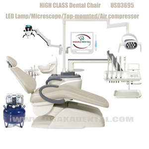High quality dental chair with microscope with top mounted